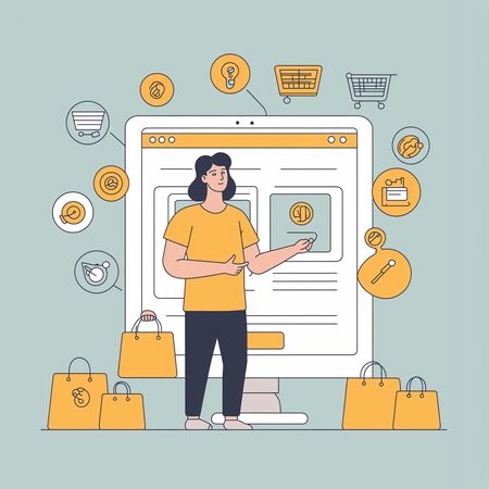 Mujer con experiencia en compras en línea  AI Image