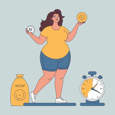 Mujer que equilibra la actividad física y el tiempo  Imagen AI