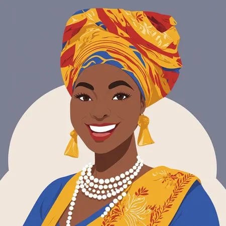 Mujer sonriente con atuendo tradicional  Imagen AI