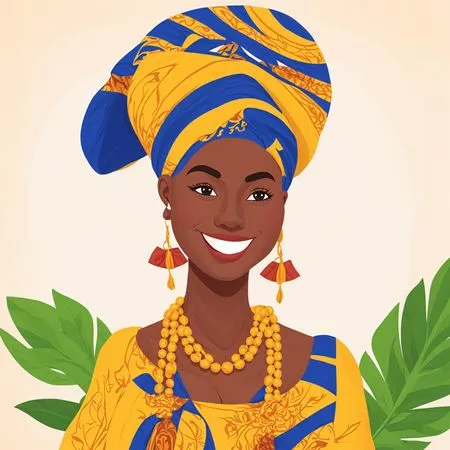 Mujer sonriente con atuendo tradicional  Imagen AI