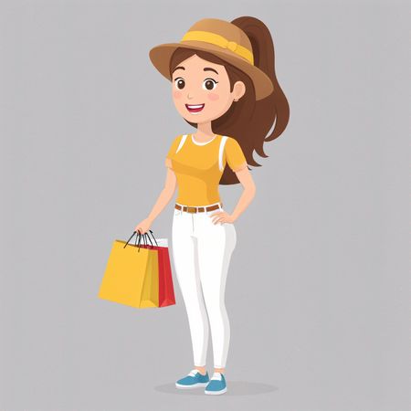 Mulher segurando sacolas de compras  Imagem de IA