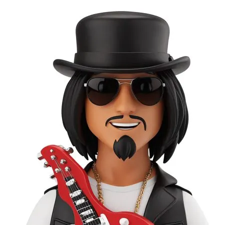 Musician With A Guitar And Sunglasses  AI Image