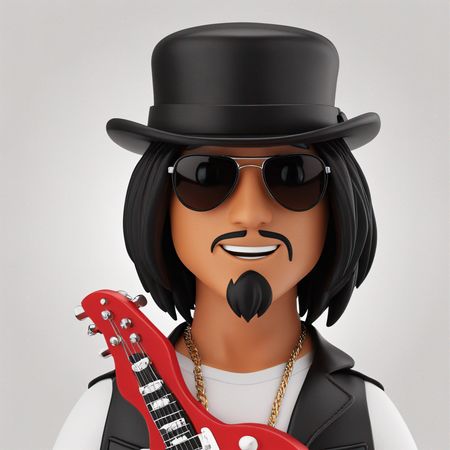 Musician With A Guitar And Sunglasses  AI Image