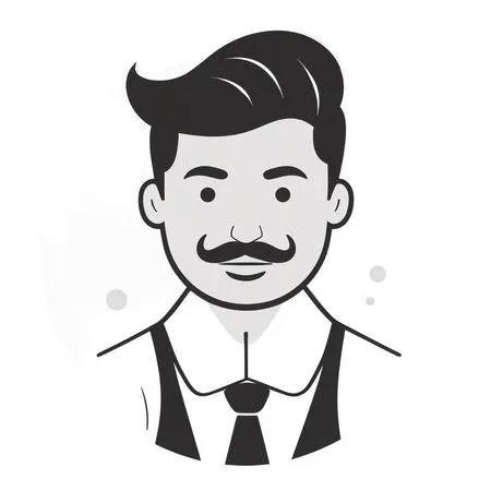 Mustached Man In Formal Attire  AI Image