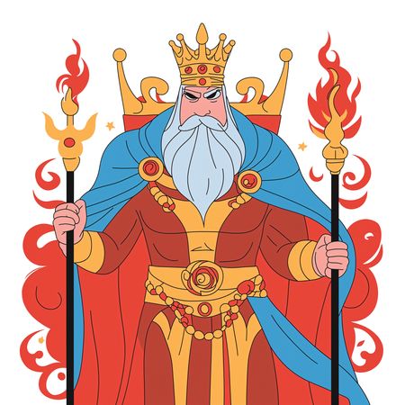 Mythical King With Crown And Scepters  AI Image