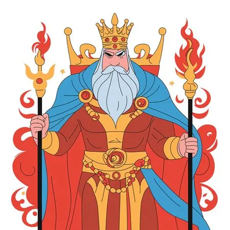 Mythical King With Crown And Scepters  AI Image