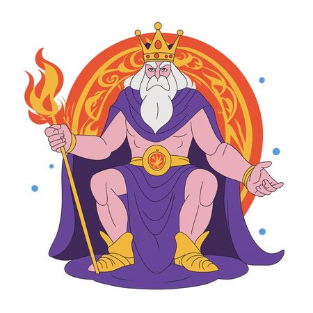Mythical King With Staff And Crown  AI Image