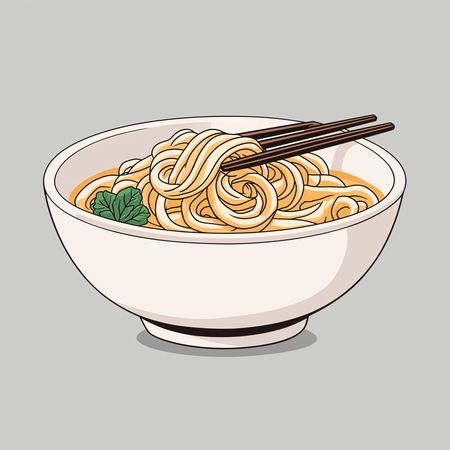 Noodle Bowl With Chopsticks  AI Image