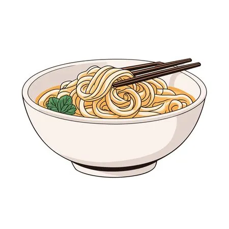 Noodle Bowl With Chopsticks  AI Image