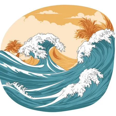 Ocean Waves  AI Image