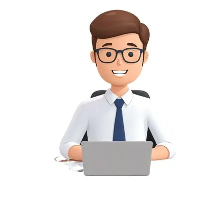 Office Worker At Desk With Laptop  AI Image