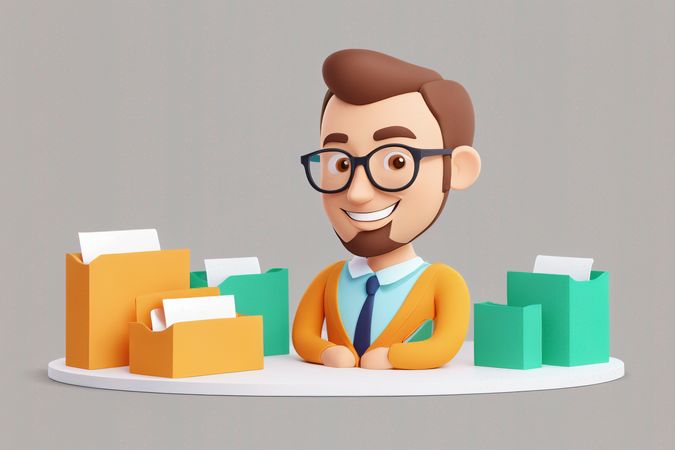 Office Worker in smart casual attire with glasses and facial hair  AI Image