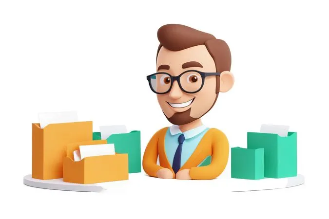 Office Worker in smart casual attire with glasses and facial hair  AI Image