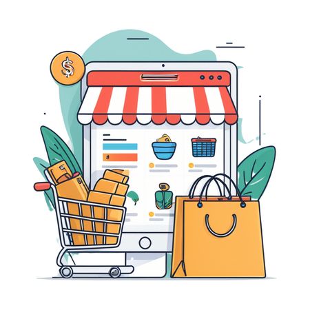 Online Shopping And E-commerce  AI Image