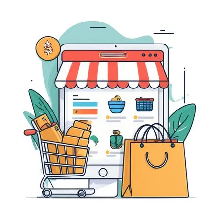 Online Shopping And E-commerce  AI Image
