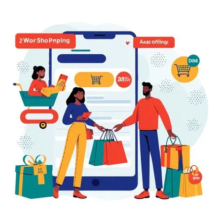 Online Shopping Via Mobile App  AI Image