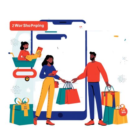 Online Shopping Via Mobile App  AI Image