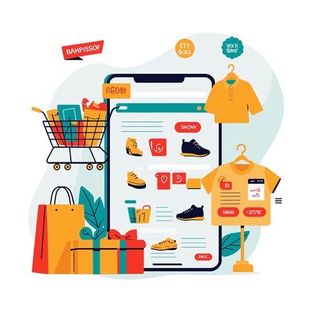 Online Shopping Via  Mobile Device  AI Image