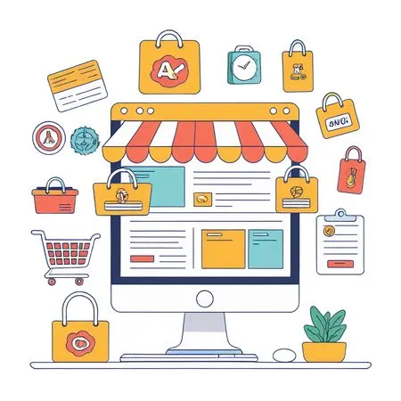Online Shopping Website Interface  AI Image