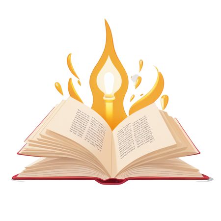 Open Book With Glowing Light Bulb  AI Image