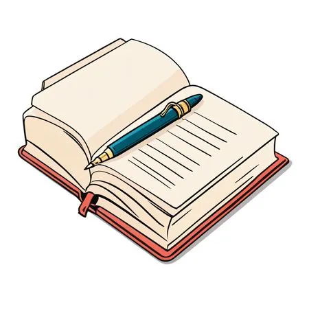 Open Notebook With A Pen  AI Image