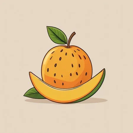 Orange Fruit With Melon Slice  AI Image