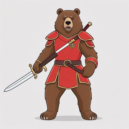 Guerrier ours en armure  AI Image