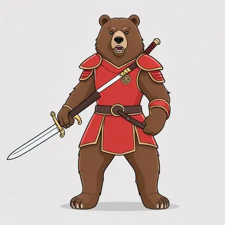 Guerrier ours en armure  AI Image