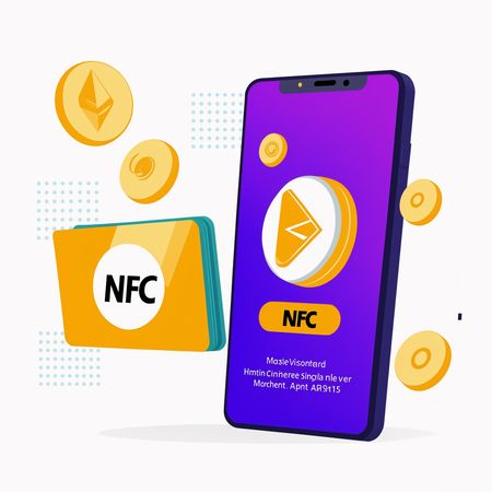 Pago móvil NFC con criptomonedas  AI Image