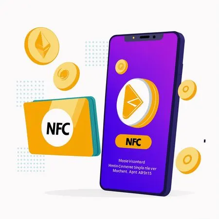 Pago móvil NFC con criptomonedas  AI Image