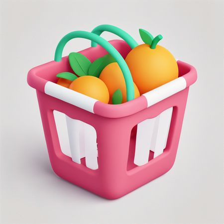 Panier avec des oranges  Image IA