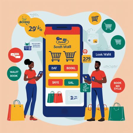 Pareja haciendo compras en línea a través de una aplicación móvil  AI Image