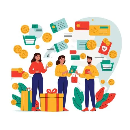 People Engaged In Online Shopping  AI Image