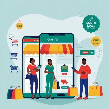People Shopping Online Via Smartphones  AI Image