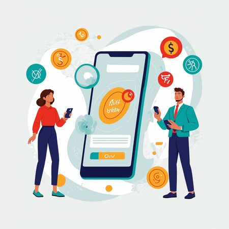 People Using Financial App On Smartphones  AI Image