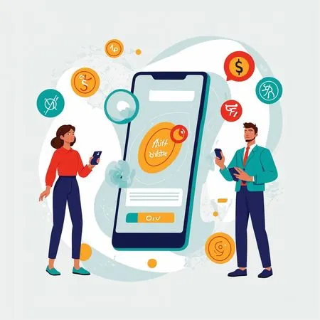 People Using Financial App On Smartphones  AI Image