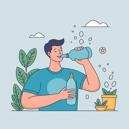 Person Drinking Water Outdoors  AI Image