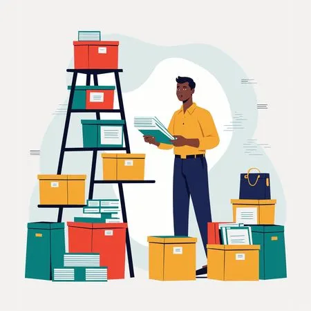 Person Organizing Files In An Office Setting  AI Image