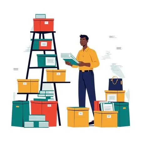 Person Organizing Files In An Office Setting  AI Image
