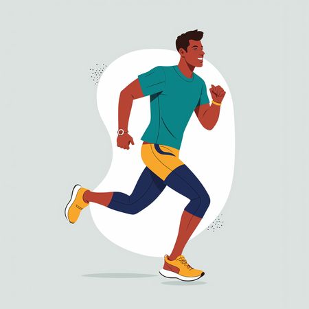 Person Running Energetically  AI Image