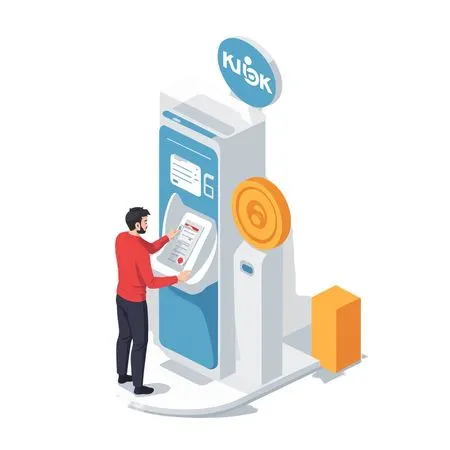 Person Using A Self-service Kiosk  AI Image