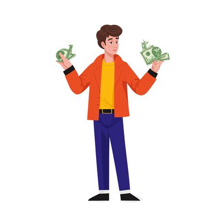 Person With Stacks Of Money  AI Image