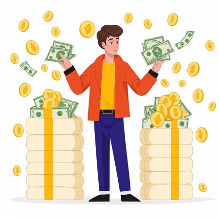 Person With Stacks Of Money  AI Image