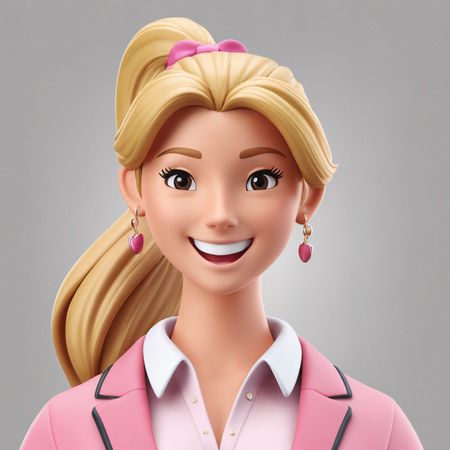 Personagem feminina sorrindo em traje profissional  Imagem de IA