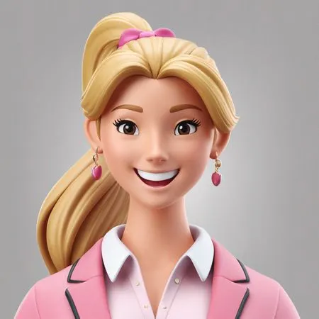 Personagem feminina sorrindo em traje profissional  Imagem de IA
