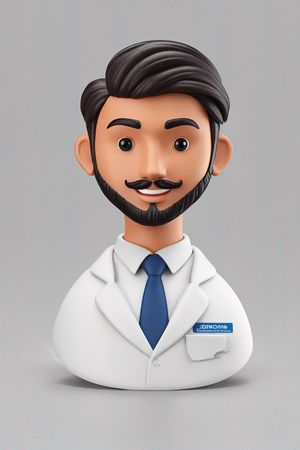 Personagem Doutor com barba e bigode  Imagem de IA