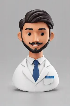 Personagem Doutor com barba e bigode  Imagem de IA