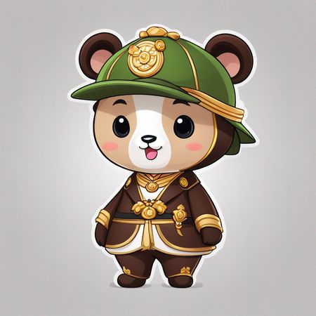 Personagem panda fofo em uma fantasia decorativa  Imagem de IA