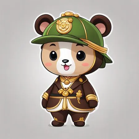 Personagem panda fofo em uma fantasia decorativa  Imagem de IA