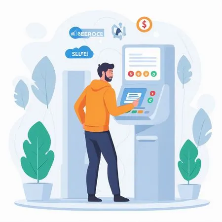 Personne utilisant un guichet automatique pour effectuer des transactions  Image IA
